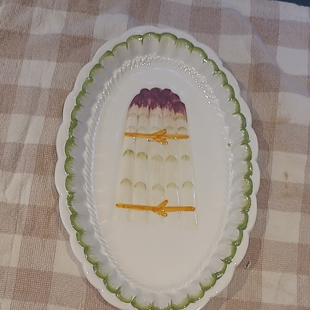 Vintage Ceramic Asparagus Serveware Platter
